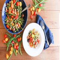 Vegan Green Bean, Tomato, and Basil Sheet Pan Dinner image