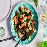 Grilled Fattoush with Halloumi and Eggplant image