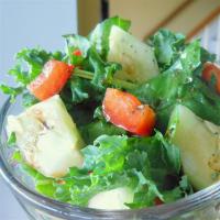 Colorful Kale and Spinach Salad and Homemade Dressing image