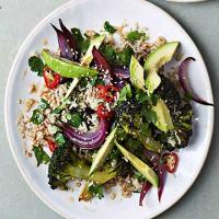 Avocado, roasted broccoli & sesame rice salad_image