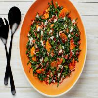Kale Salad with Persimmons, Feta, and Crisp Prosciutto_image
