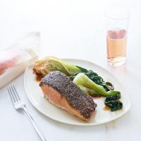 Chia Crusted Salmon with Soy Bok Choy_image