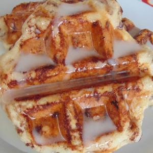 Cinnamon Roll Waffles with Cream Cheese Syrup image