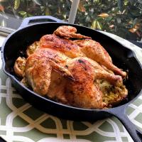 Roast Chicken with Skillet Stuffing_image