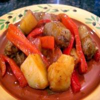 Skillet Italian Sausages with Peppers, Onions, and Potatoes Recipe - (4.4/5)_image