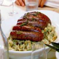 Potato Risotto With Pan-Grilled Lamb Sausages_image