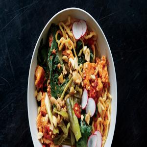 Ramen Noodle Bowl With Escarole and Spicy Tofu Crumbles image