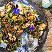 Charred courgettes, runner beans & ricotta_image