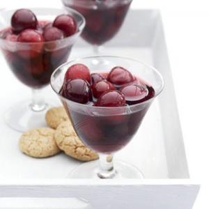 Cherries in rosé wine & vanilla syrup image