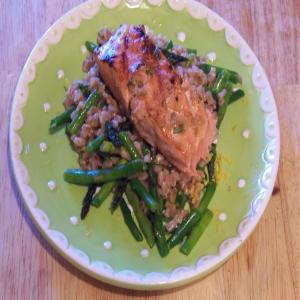 Spicy n Sweet Grilled Salmon, Farrow w/ Asparagus_image