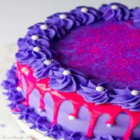 Pink Velvet Cake with Purple Vanilla Buttercream_image