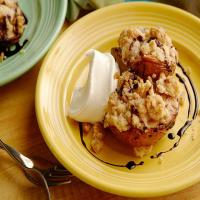 Streusel Topped Baked Peaches with Sorghum Glaze_image
