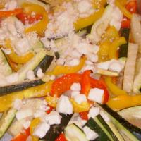 Medley of Oven Roasted Veggies With Lime Juice and Feta Cheese image