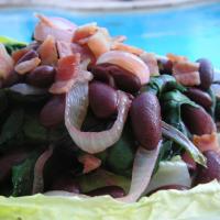 Beet Greens and Baby Spinach with Red Kidney Beans image