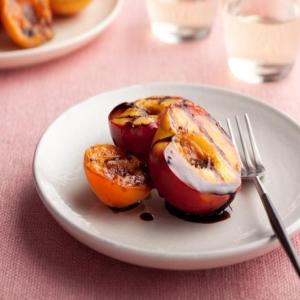 Grilled Stone Fruits with Balsamic and Black Pepper Syrup image