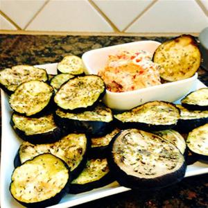 Salted Eggplant Chips with Bruschetta Spread_image