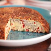 Spanish Tortilla with Chorizo, Piquillo Peppers and Gurroxta Cheese image