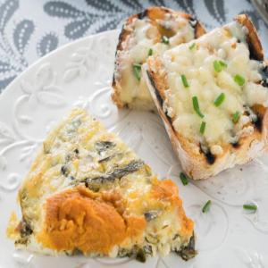 Pumpkin and Greens Frittata with Cheesy Bread image