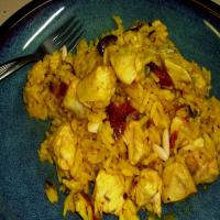 Chicken Paella With Pine Nuts & Cheese_image