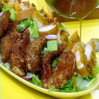 Pecan Crusted Chicken Tenders and Salad with Tangy Maple Dressing image
