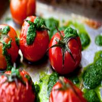 Slow-Roasted Cherry Tomatoes With Basil Oil image