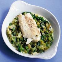Fish with peas & lettuce image