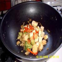 Veggie Tofu Stir-Fry With Sesame Seeds Over Brown Rice_image