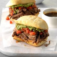Machaca Beef Dip Sandwiches image
