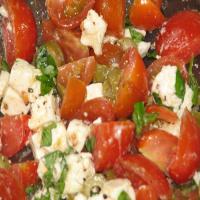 Feta, Tomato, Basil and Olive Salad image
