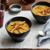 Sweet Potato Soup with Matchstick Fries and Frizzled Leeks image