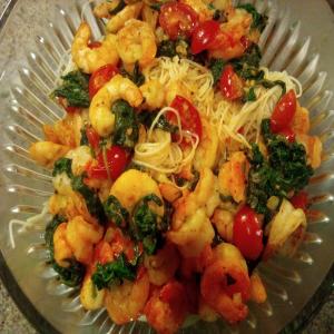 Angel Hair Pasta With Shrimp and Spinach image