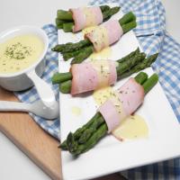 Ham and Asparagus Bundles with Hollandaise Sauce image