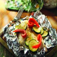 Foil-Wrapped Fish with Creamy Parmesan Sauce image