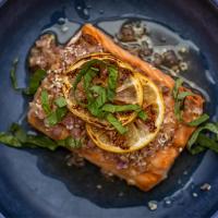 Grilled Salmon With Lemon-Sesame Sauce Recipe by Tasty_image
