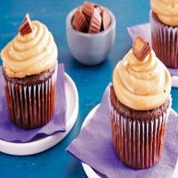 Chocolate Peanut Butter Candy Cupcakes image