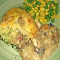 Crusty Chicken Casserole With Cheese Batter image