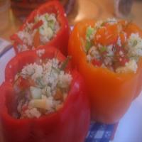Summery Stuffed Red & Yellow Bell Peppers image