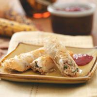 Turkey Cigars with Cranberry-Dijon Dipping Sauce_image
