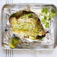 Steamed fish with ginger & spring onion image