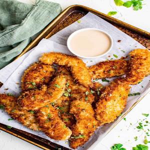 Coconut Chicken Tenders with Pina Colada Dip_image