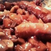 Sausage and Cannellini bean casserole. image