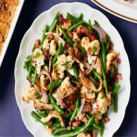 Roasted Cauliflower with Green Beans and Mushrooms image