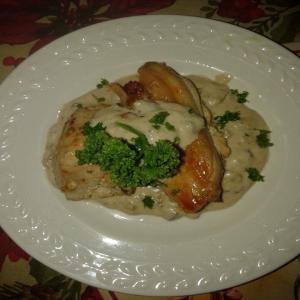 Chicken Breasts Smothered in a Mushroom Cream Sauce_image