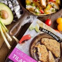 Tortilla Crusted Fish Tacos with Avocado Crema_image