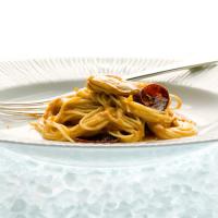 Angel-Hair Pasta with Sauteed Oysters and Chorizo image