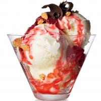 Cheesecake Ice Cream with Strawberry Sauce image