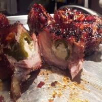 BBQ Jalapeno Popper Chicken Thighs Wrapped in Bacon image