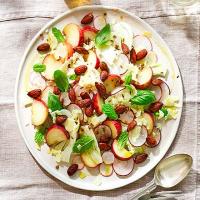 Shaved fennel & radish salad with pickled peaches image