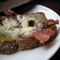 Open Faced Bacon and Cheese Sandwich With Jalapeno Jelly image