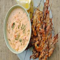 Tandoori king prawns with butter sauce_image